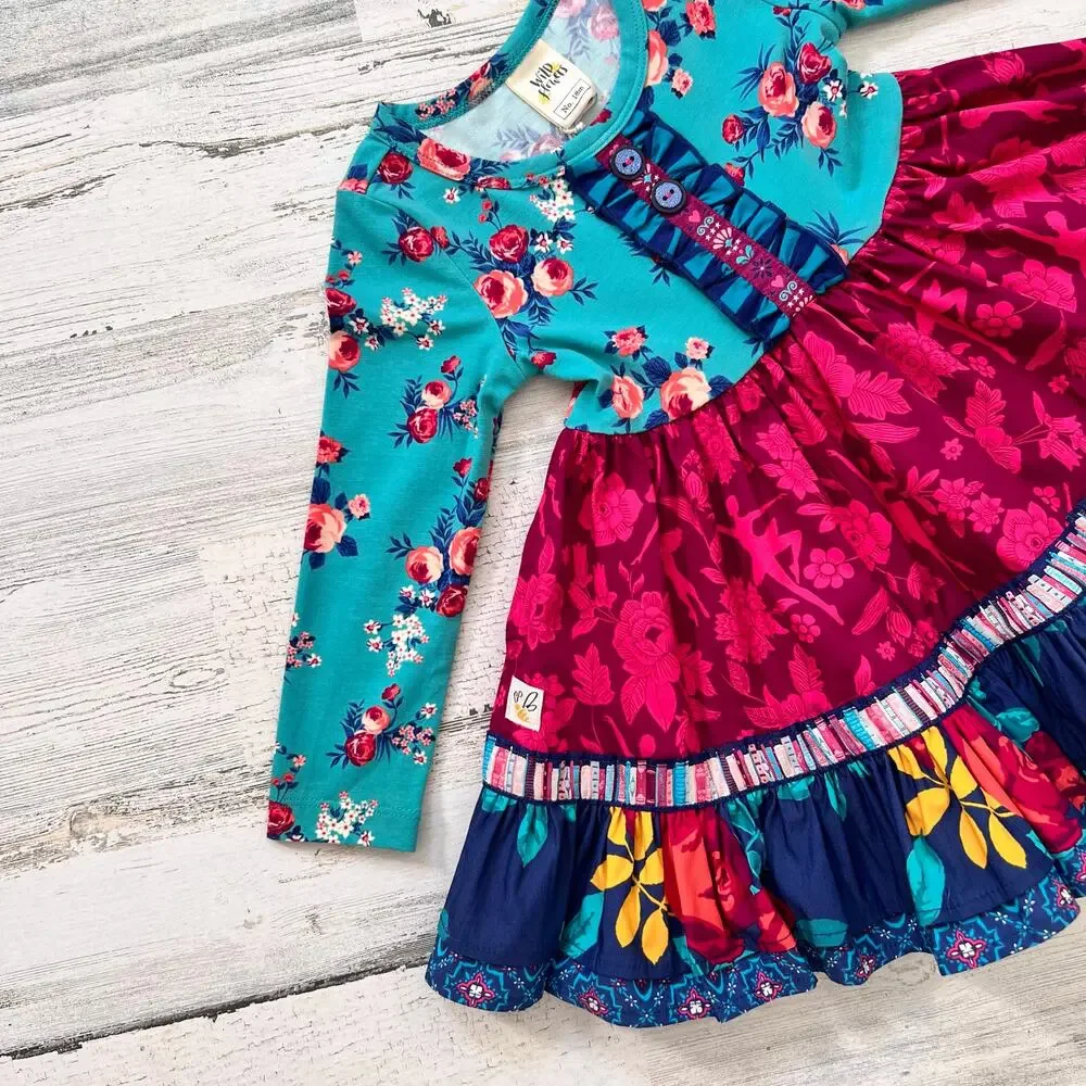 Wildflowers Dancing Dreams Ballet Dress Girls 18M Floral Long Sleeve Twirl New